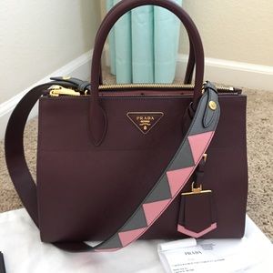 🚫SOLD🚫New Prada Saffiano Paradigme Tote burgundy